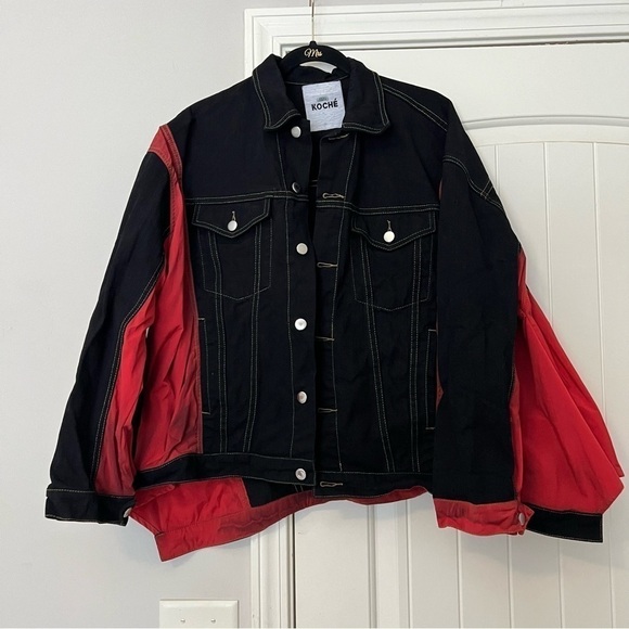Koché Black Oversized Denim Jacket - Picture 4 of 14